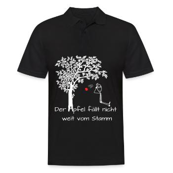 Apfel fällt nicht weit vom Stamm Spruch Witzig - Männer Poloshirt - Schwarz - Vorne - Kai (181cm)