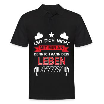Lustige Lebensretter Sprüche Rettungsdienst - Männer Poloshirt - Schwarz - Vorne - Kai (181cm)