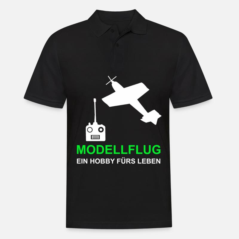 Modellflug Hobby Modellflieger Flieger - Männer Poloshirt - Schwarz