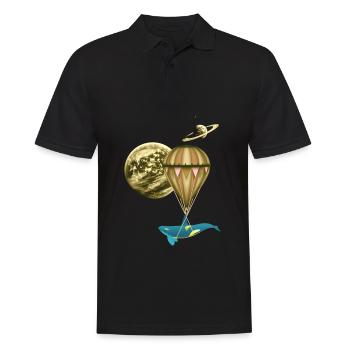 Heißluftballon, Ballonfahren, Luftschiff - Männer Poloshirt - Schwarz - Vorne - Kai (181cm)