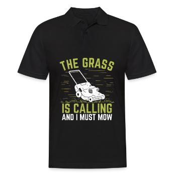 Hobbygärtner Rasenmäher Gärtner Garten Geschenk - Männer Poloshirt - Schwarz - Vorne - Kai (181cm)