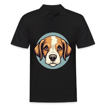 Niedliches Hundedesign für Hundebesitzer - Männer Poloshirt - Schwarz - Vorne - Kai (181cm)