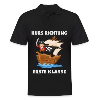 Kurs Richtung erste Klasse Endlich Schule 2020 - Männer Poloshirt - Schwarz - Vorne - Kai (181cm)