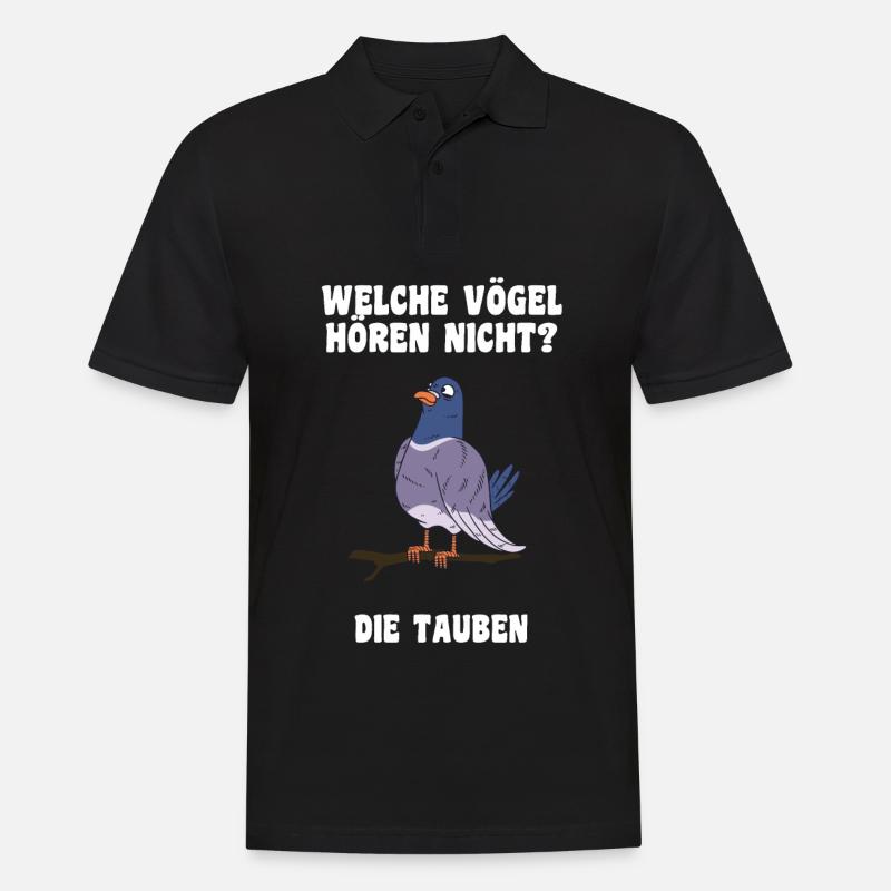 Das Tauben Witze Design - Männer Poloshirt - Schwarz