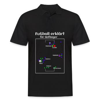 Fußball Fußballfeld Fußballzitat Fußball erklärt - Männer Poloshirt - Schwarz - Vorne - Kai (181cm)