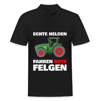 Landwirtschaft Traktor Trekker Traktorfahrer - Männer Poloshirt - Schwarz - Vorne - Kai (181cm)