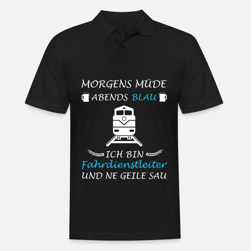 Fahrdienstleiter Eisenbahner - Männer Poloshirt - Schwarz
