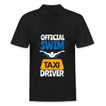 Schwimmen Mama Papa Schwimmer Taxifahrer Geschenk - Männer Poloshirt - Schwarz - Vorne - Kai (181cm)