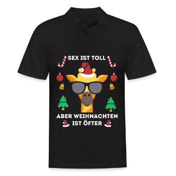 Sex ist schön aber Weihnachten ist öfter - Männer Poloshirt - Schwarz - Vorne - Kai (181cm)