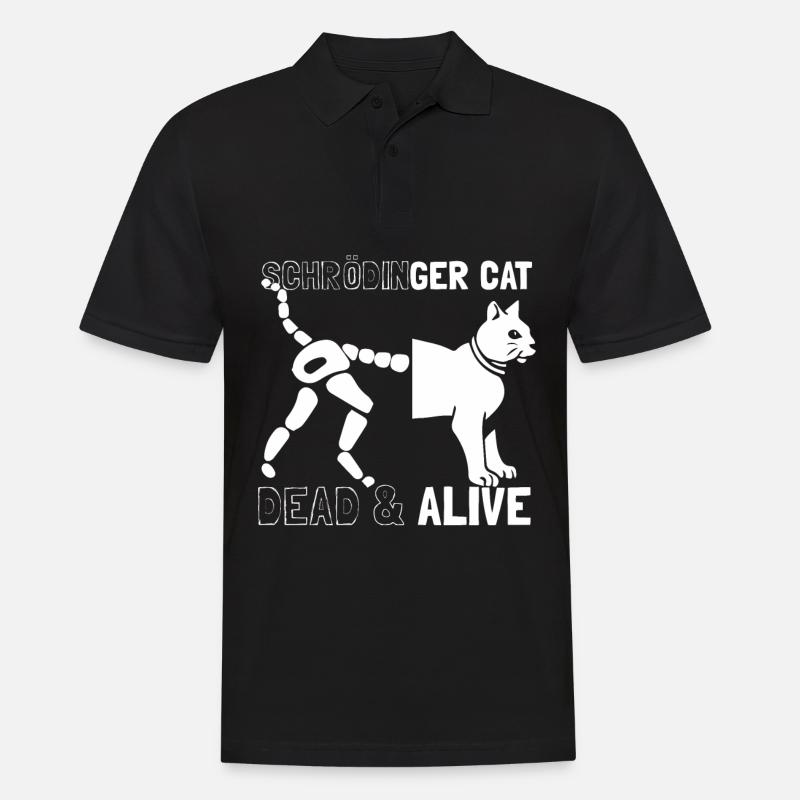Schrödingers Katze tot oder lebendig - Männer Poloshirt - Schwarz