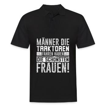 Männer die traktoren fahren - Männer Poloshirt - Schwarz - Vorne - Kai (181cm)