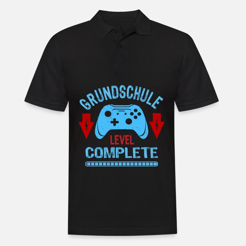 Grundschule Schulabschluss Level Complete Geschenk - Männer Poloshirt - Schwarz