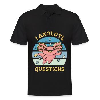 I aI axolotl questions - Männer Poloshirt - Schwarz - Vorne - Kai (181cm)