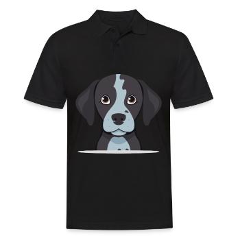 Niedliches Hundedesign für Hundebesitzer - Männer Poloshirt - Schwarz - Vorne - Kai (181cm)