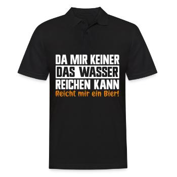 Keiner das Wasser reichen kann reicht mir das Bier - Männer Poloshirt - Schwarz - Vorne - Kai (181cm)