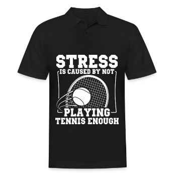 Stress is triggered by too little tennis - Men's Polo Shirt - black - Front - Kai (181cm)