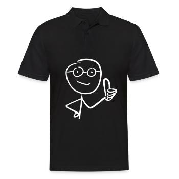 thumbs up - Men's Polo Shirt - black - Front - Kai (181cm)