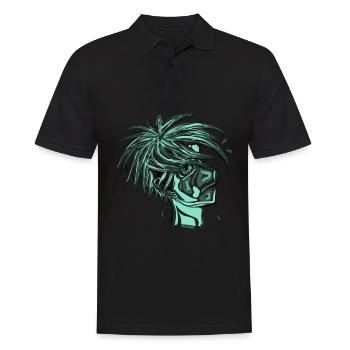Manga Junge - Männer Poloshirt - Schwarz - Vorne - Kai (181cm)