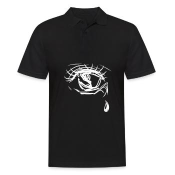 sad tear - Men's Polo Shirt - black - Front - Kai (181cm)