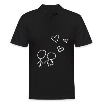 amoureux du cœur chers cœurs Saint-Valentin - Polo Homme - noir - Devant - Kai (181cm)
