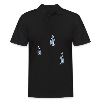 rain water pattern weather drops tears tears - Men's Polo Shirt - black - Front - Kai (181cm)