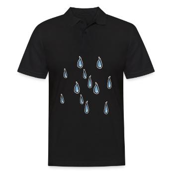 rain water pattern weather drops tears tears - Men's Polo Shirt - black - Front - Kai (181cm)