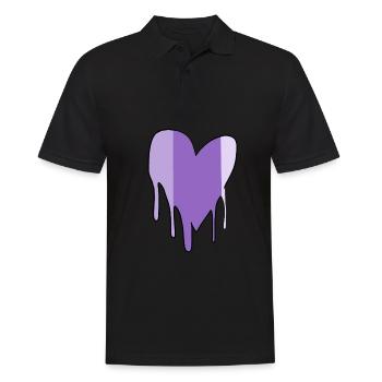 symbol herz liebe pfeil lila - Männer Poloshirt - Schwarz - Vorne - Kai (181cm)