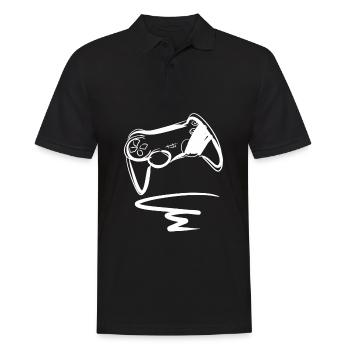 linien spielcontroller gamer zocken linien spiel - Männer Poloshirt - Schwarz - Vorne - Kai (181cm)