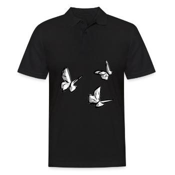 schmetterling tiere tier symbol - Männer Poloshirt - Schwarz - Vorne - Kai (181cm)