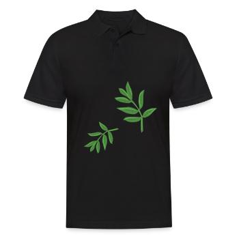 leaves plant spring natural pattern leaf - Men's Polo Shirt - black - Front - Kai (181cm)