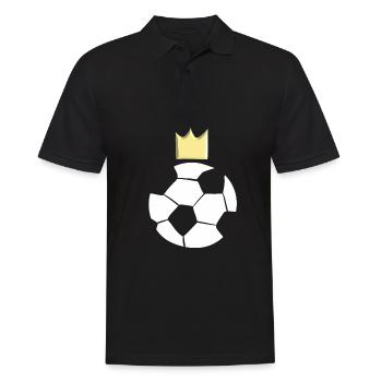 fußball ball sport sportler krone symbol - Männer Poloshirt - Schwarz - Vorne - Kai (181cm)