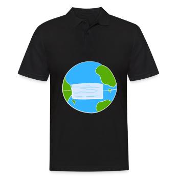 masque planète terre protection corona - Polo Homme - noir - Devant - Kai (181cm)