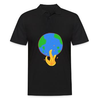 erde brennt klimaschutz feuer - Männer Poloshirt - Schwarz - Vorne - Kai (181cm)
