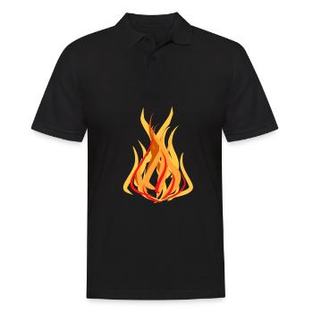 feuer symbol hitze warm - Männer Poloshirt - Schwarz - Vorne - Kai (181cm)