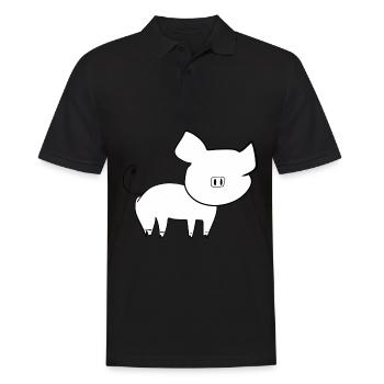 schwein symbol tier baby haustier - Männer Poloshirt - Schwarz - Vorne - Kai (181cm)