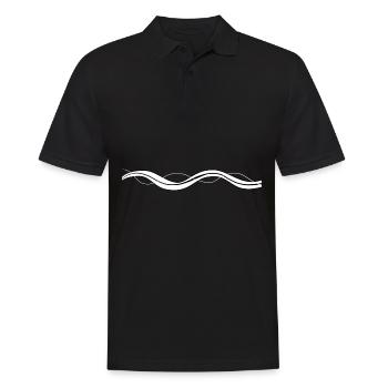 trait d’onde de ligne - Polo Homme - noir - Devant - Kai (181cm)