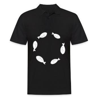cercle poisson poisson nagent militants des droits des animaux - Polo Homme - noir - Devant - Kai (181cm)
