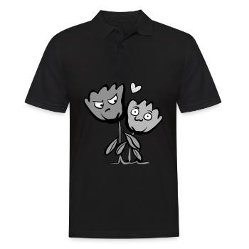 Flowers Friendship Plants Funny Friends - Men's Polo Shirt - black - Front - Kai (181cm)