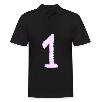pink one number number team - Men's Polo Shirt - black - Front - Kai (181cm)