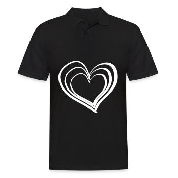 dear heart symbol - Men's Polo Shirt - black - Front - Kai (181cm)
