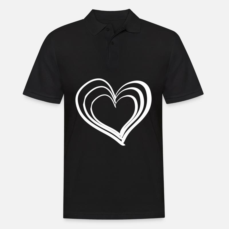 liebe Herz Symbol - Männer Poloshirt - Schwarz