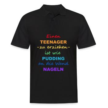 Einen Teenager zu erziehen | bunt - Männer Poloshirt - Schwarz - Vorne - Kai (181cm)