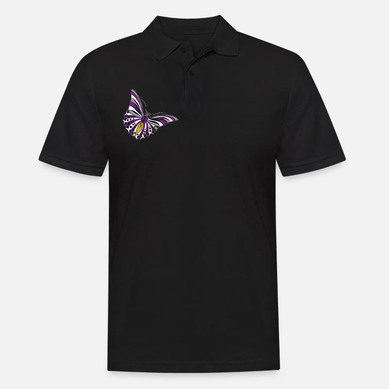 butterfly asexual non binary labrys lesbian - Men's Polo Shirt - black