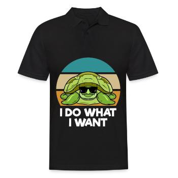 Schildkröten Liebhaber - Männer Poloshirt - Schwarz - Vorne - Kai (181cm)