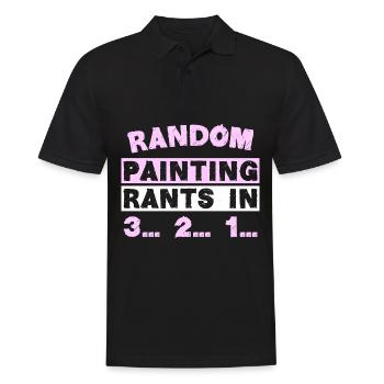 RANDOM PAINTING RANTS IN 3... 2... 1... - Männer Poloshirt - Schwarz - Vorne - Kai (181cm)