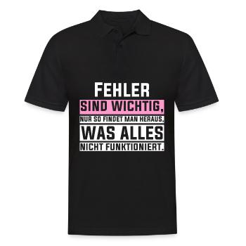 Fehler sind wichtig, nur so findet man heraus, was - Männer Poloshirt - Schwarz - Vorne - Kai (181cm)
