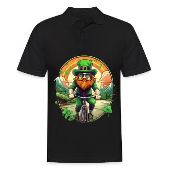 St. Patrick's Day Kleeblatt Radfahren - Männer Poloshirt - Schwarz - Vorne - Kai (181cm)