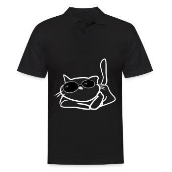 cool cat animal pet summer - Men's Polo Shirt - black - Front - Kai (181cm)