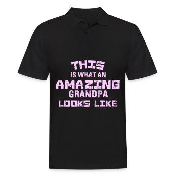 THIS IS WHAT AN AMAZING GRANDPA LOOKS LIKE - Männer Poloshirt - Schwarz - Vorne - Kai (181cm)