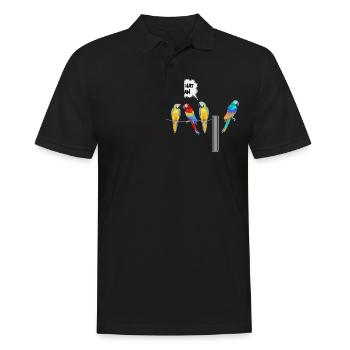 wlan unter Papageien - Männer Poloshirt - Schwarz - Vorne - Kai (181cm)